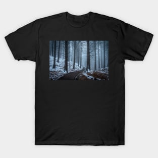 Winter Woods with Snow and Mist T-Shirt